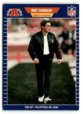 1989 Pro Set Mike Shanahan Raiders Coach football card Los Angeles Raiders collectible