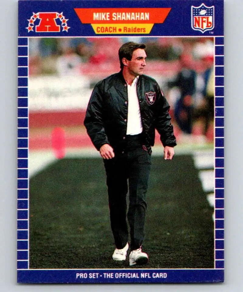 1989 Pro Set #194 Mike Shanahan/ EX Excellent RC Rookie Los Angeles Raiders Football Card - Football Card Single