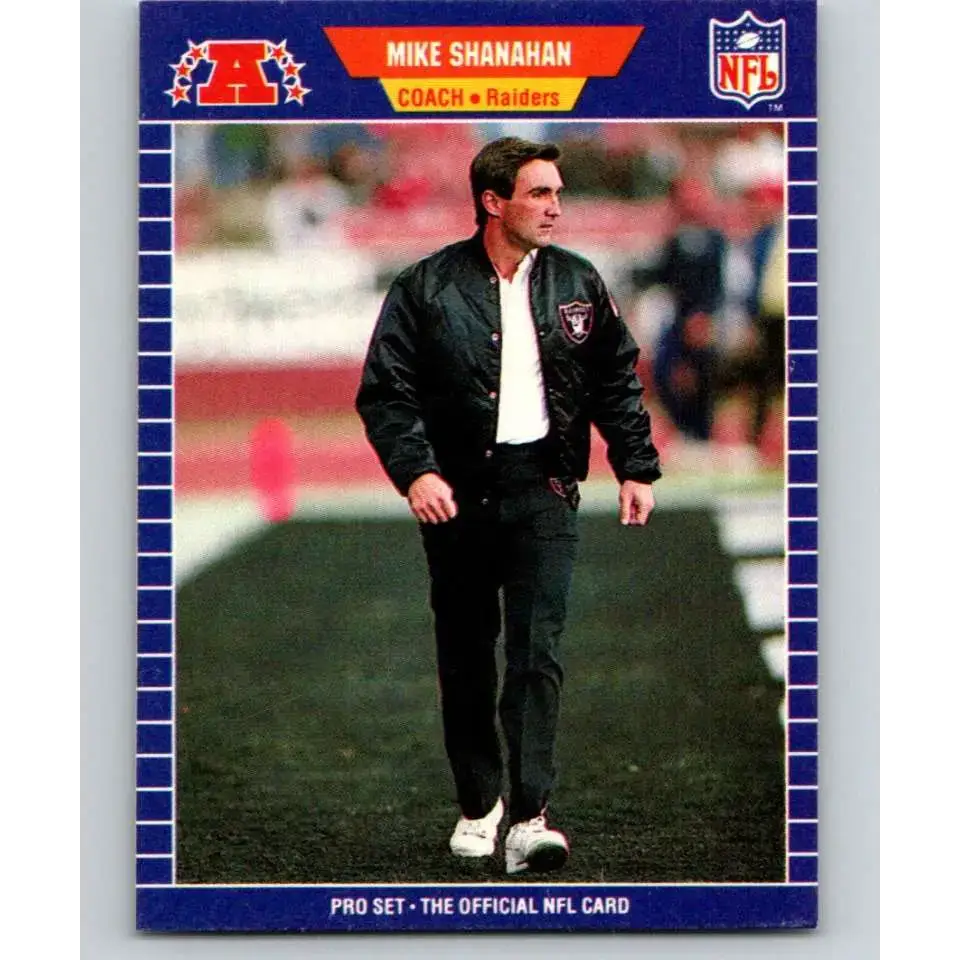 1989 Pro Set #194 Mike Shanahan/ NM-MT RC Rookie Los Angeles Raiders Football Card