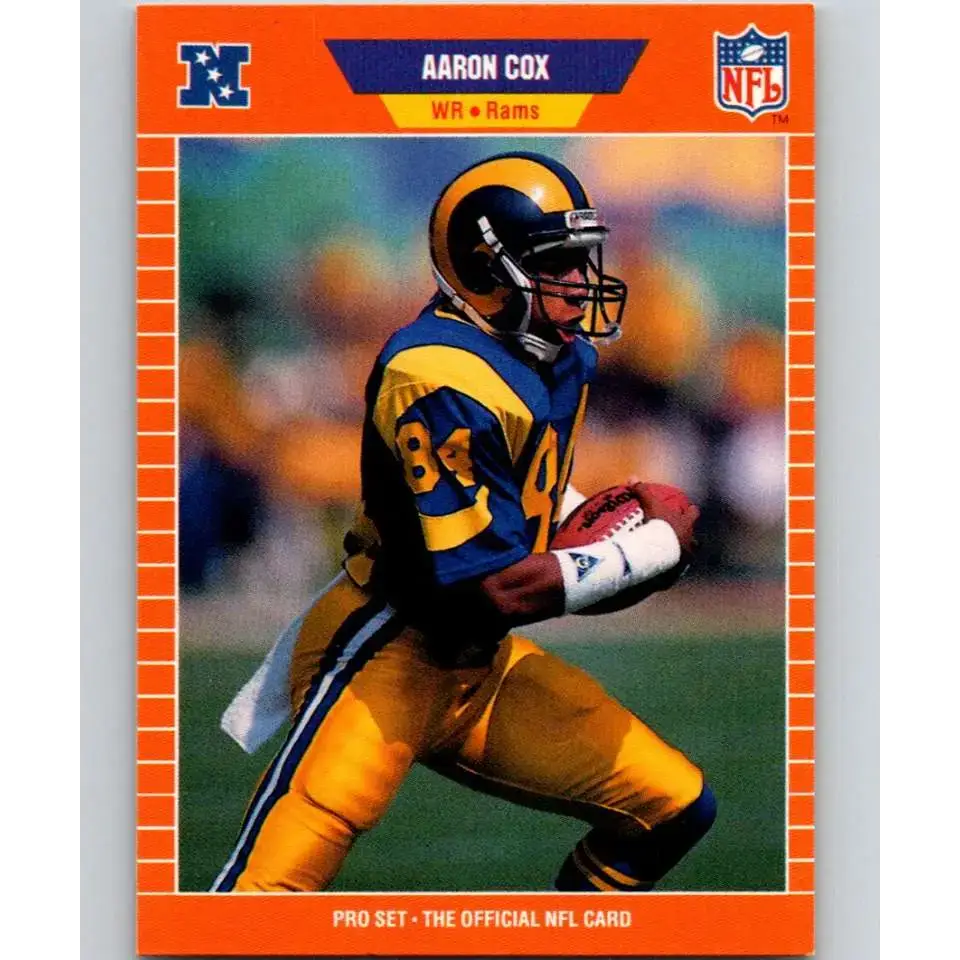 1989 Pro Set #197 Aaron Cox NM-MT RC Rookie Los Angeles Rams Football Card