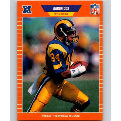 1989 Pro Set #197 Aaron Cox NM-MT RC Rookie Los Angeles Rams Football Card