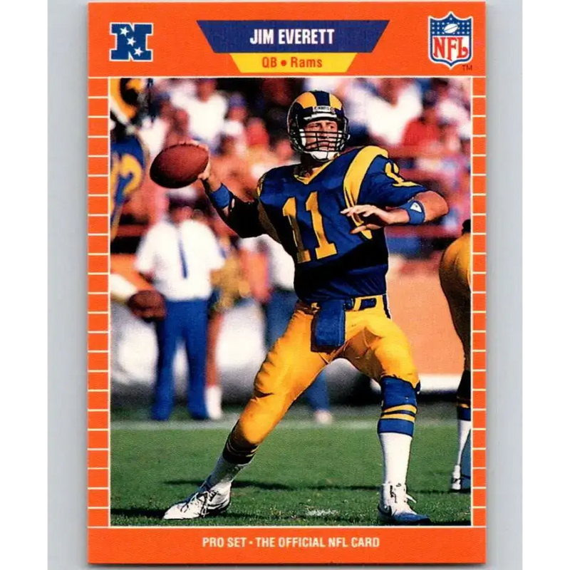 1989 Pro Set #199 Jim Everett NM-MT Los Angeles Rams Football Card - Football Card Single