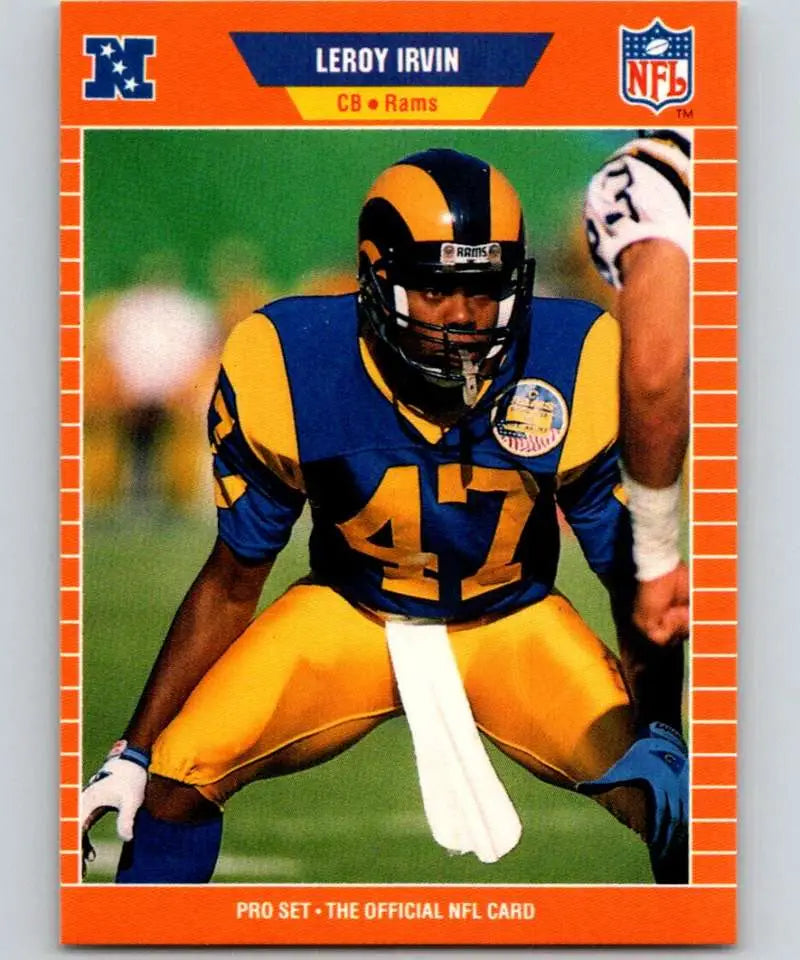 1989 Pro Set #203 LeRoy Irvin EX Excellent Los Angeles Rams Football Card - Football Card Single