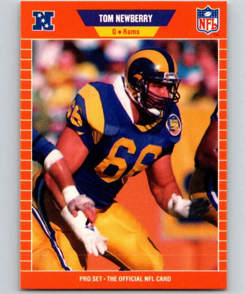 1989 Pro Set #205 Tom Newberry EX Excellent RC Rookie Los Angeles Rams Football Card - Football Card Single