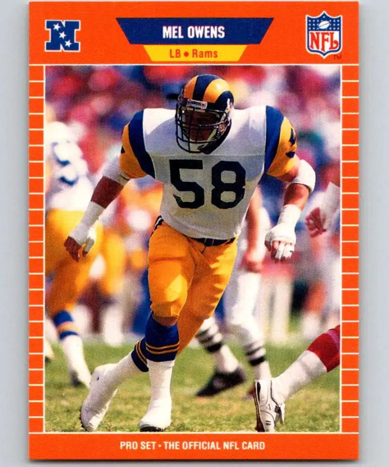 1989 Pro Set #206 Mel Owens EX Excellent Los Angeles Rams Football Card - Football Card Single