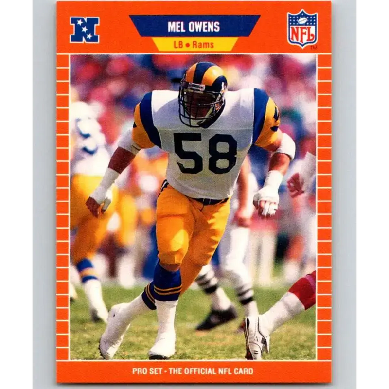 1989 Pro Set #206 Mel Owens NM-MT Los Angeles Rams Football Card - Football Card Single