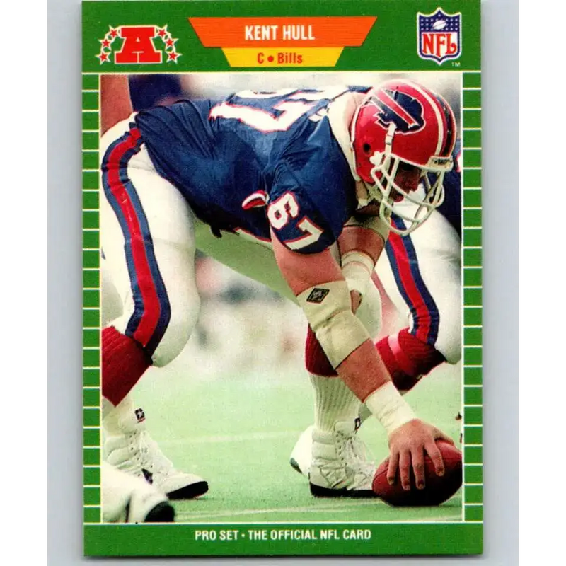 1989 Pro Set #21 Kent Hull NM-MT RC Rookie Buffalo Bills Football Card - Football Card Single