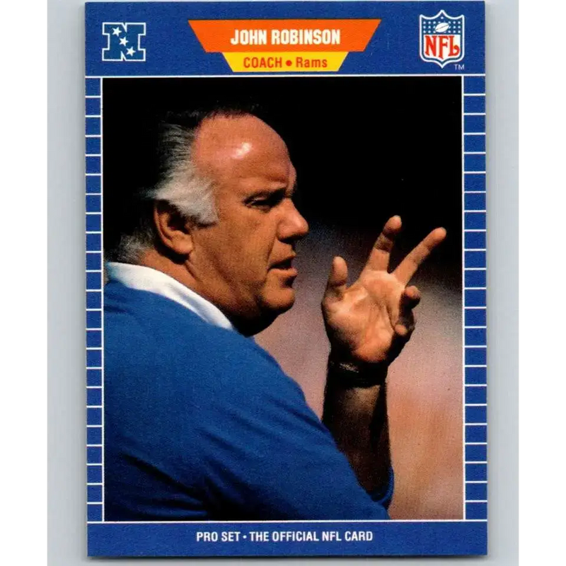 1989 Pro Set #210 John Robinson CO NM-MT Los Angeles Rams Football Card - Football Card Single