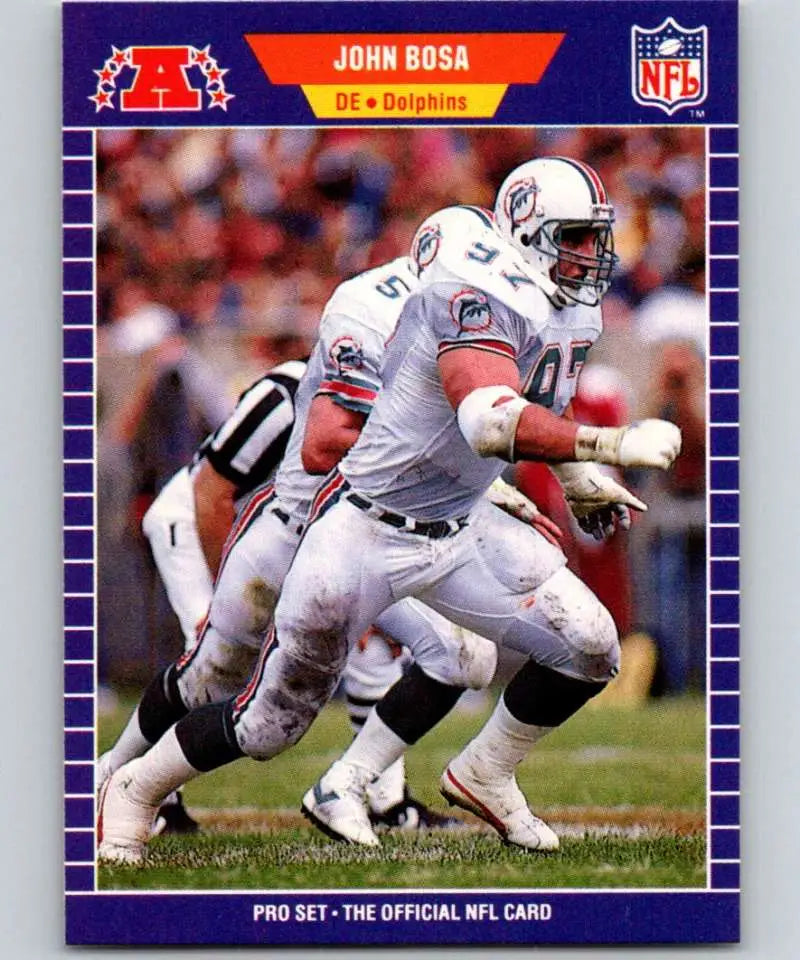 1989 Pro Set #211 John Bosa EX Excellent Miami Dolphins Football Card - Football Card Single