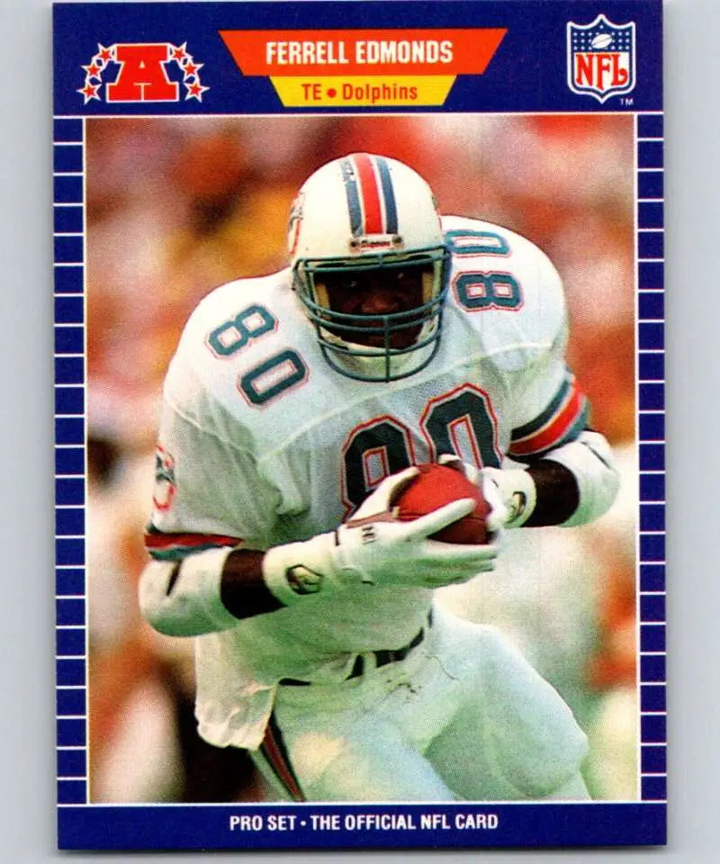 1989 Pro Set #214 Ferrell Edmunds EX Excellent RC Rookie Miami Dolphins Football Card - Football Card Single