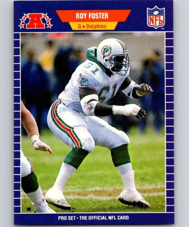 1989 Pro Set #215 Roy Foster EX Excellent Miami Dolphins Football Card - Football Card Single