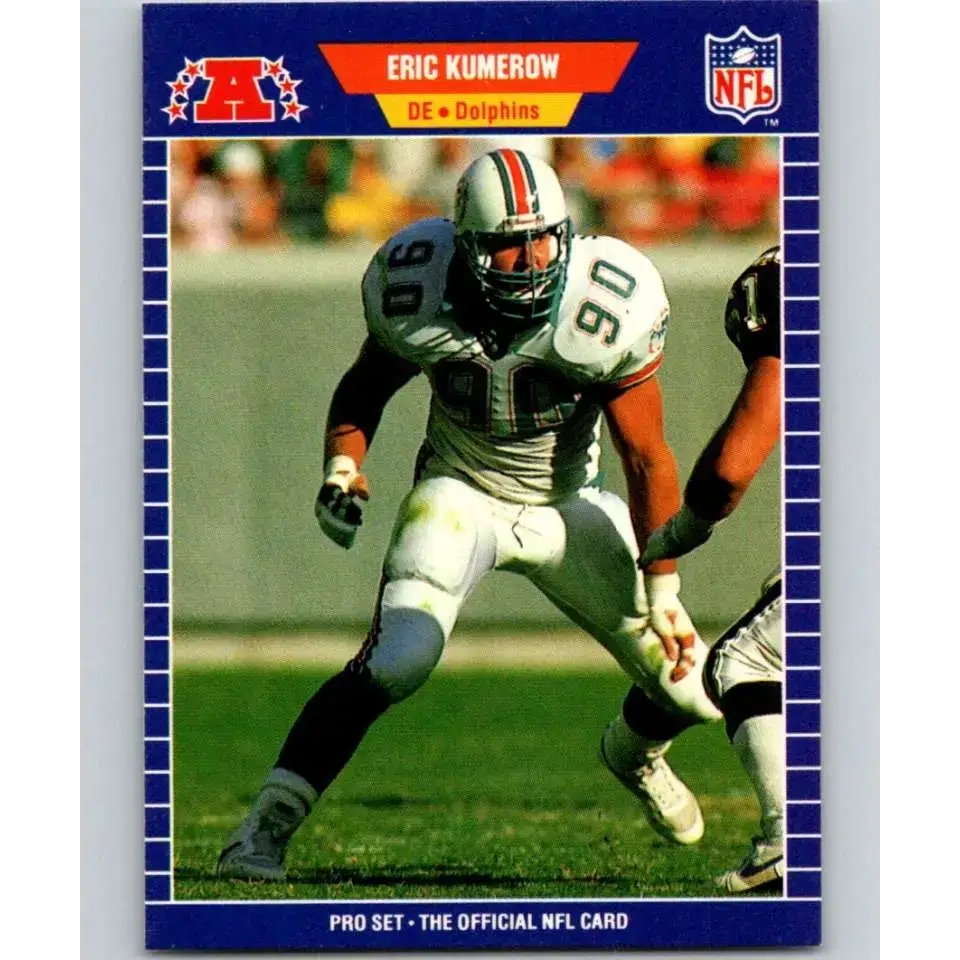 1989 Pro Set #219 Eric Kumerow NM-MT RC Rookie Miami Dolphins Football Card