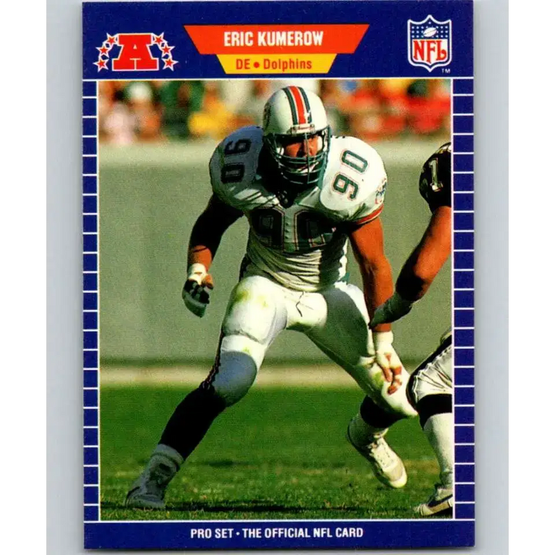 1989 Pro Set #219 Eric Kumerow NM-MT RC Rookie Miami Dolphins Football Card - Football Card Single