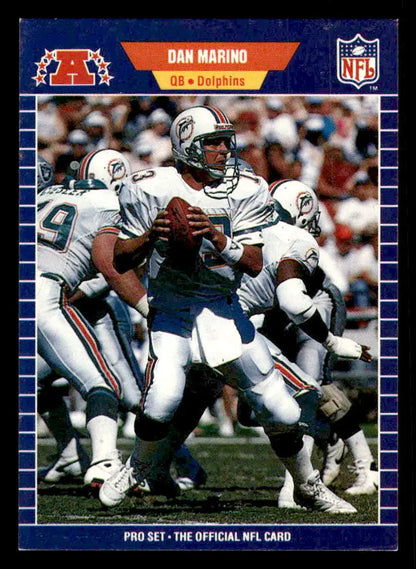 Vintage Dan Marino Miami Dolphins football card from 1989 Pro Set #220