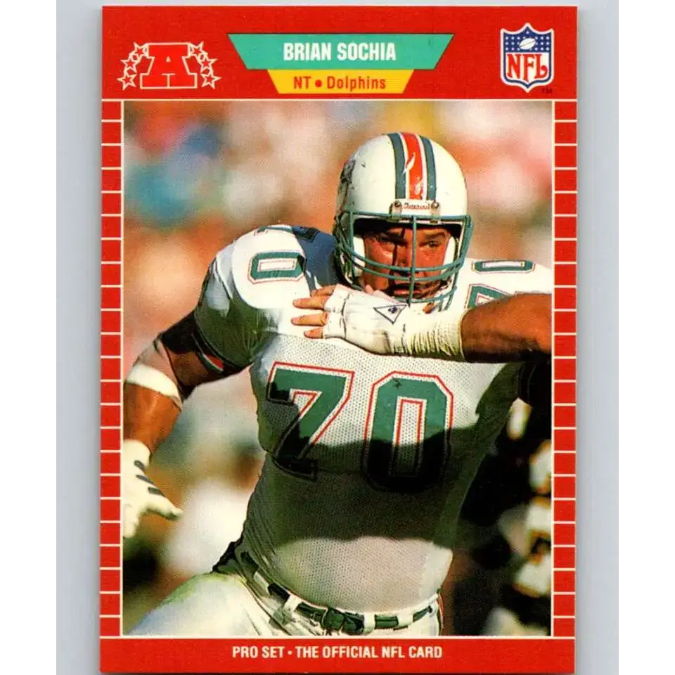 1989 Pro Set #224 Brian Sochia NM-MT Miami Dolphins Football Card