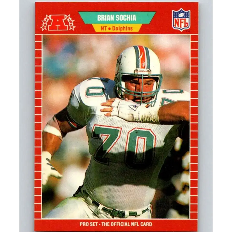 1989 Pro Set #224 Brian Sochia NM-MT Miami Dolphins Football Card - Football Card Single