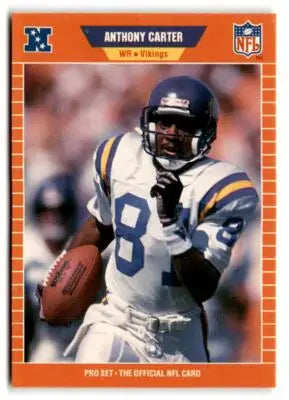 Anthony Carter 1990 Pro Set football trading card displayed in 1989 Pro Set #228