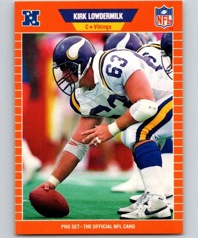 1989 Pro Set #234 Kirk Lowdermilk EX Excellent RC Rookie Minnesota Vikings Football Card - Football Card Single
