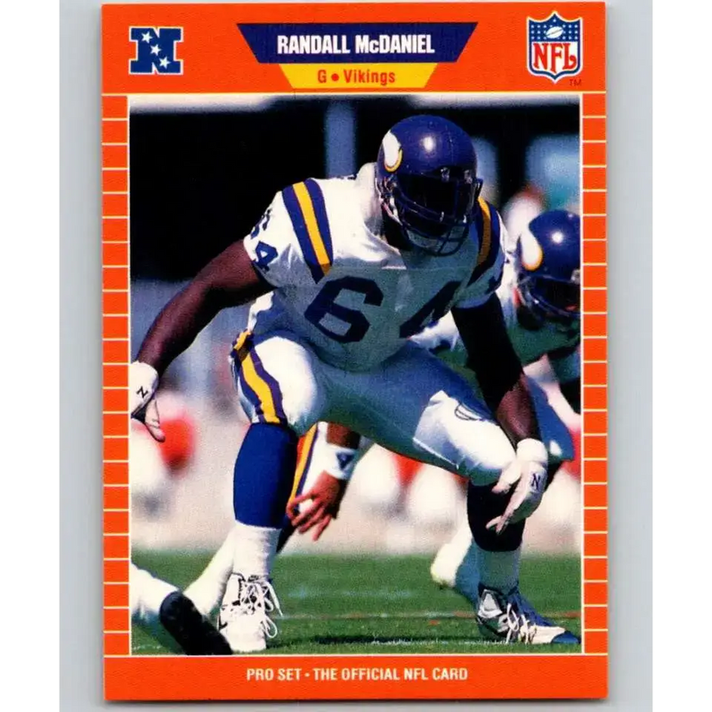 1989 Pro Set #235 Randall McDaniel NM-MT RC Rookie Minnesota Vikings Football Card - Football Card Single