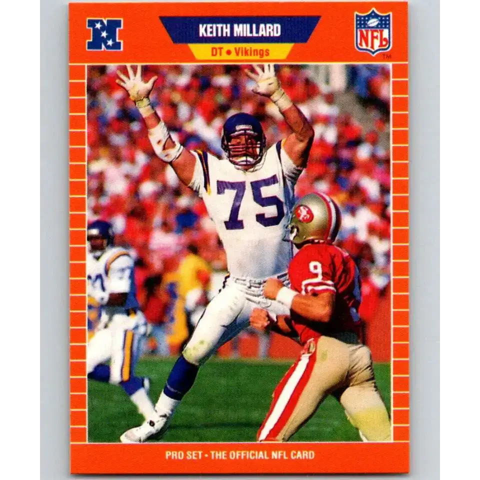 1989 Pro Set #237 Keith Millard NM-MT Minnesota Vikings Football Card