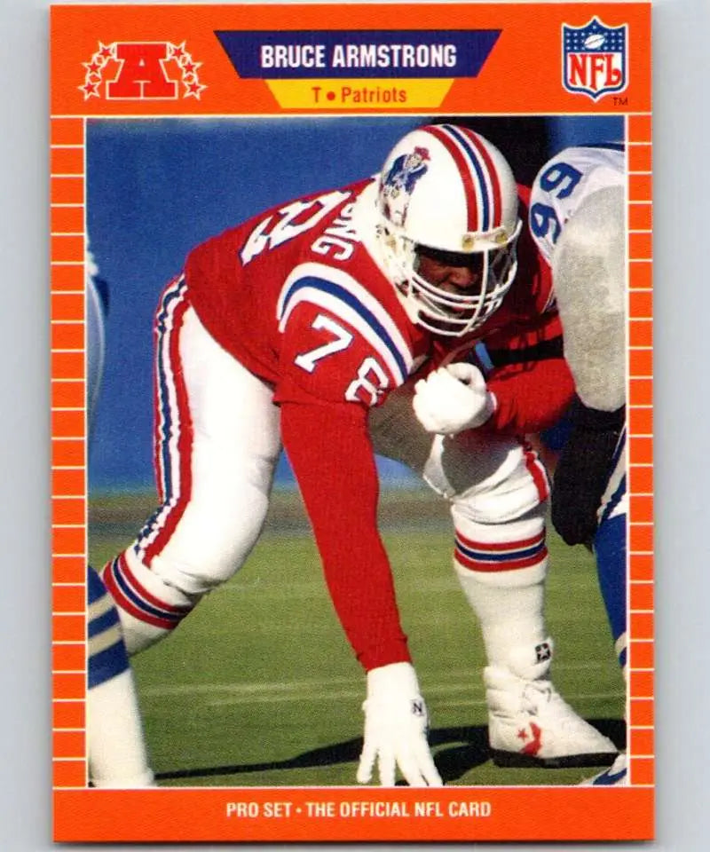 1989 Pro Set #244 Bruce Armstrong EX Excellent RC Rookie New England Patriots Football Card - Football Card Single