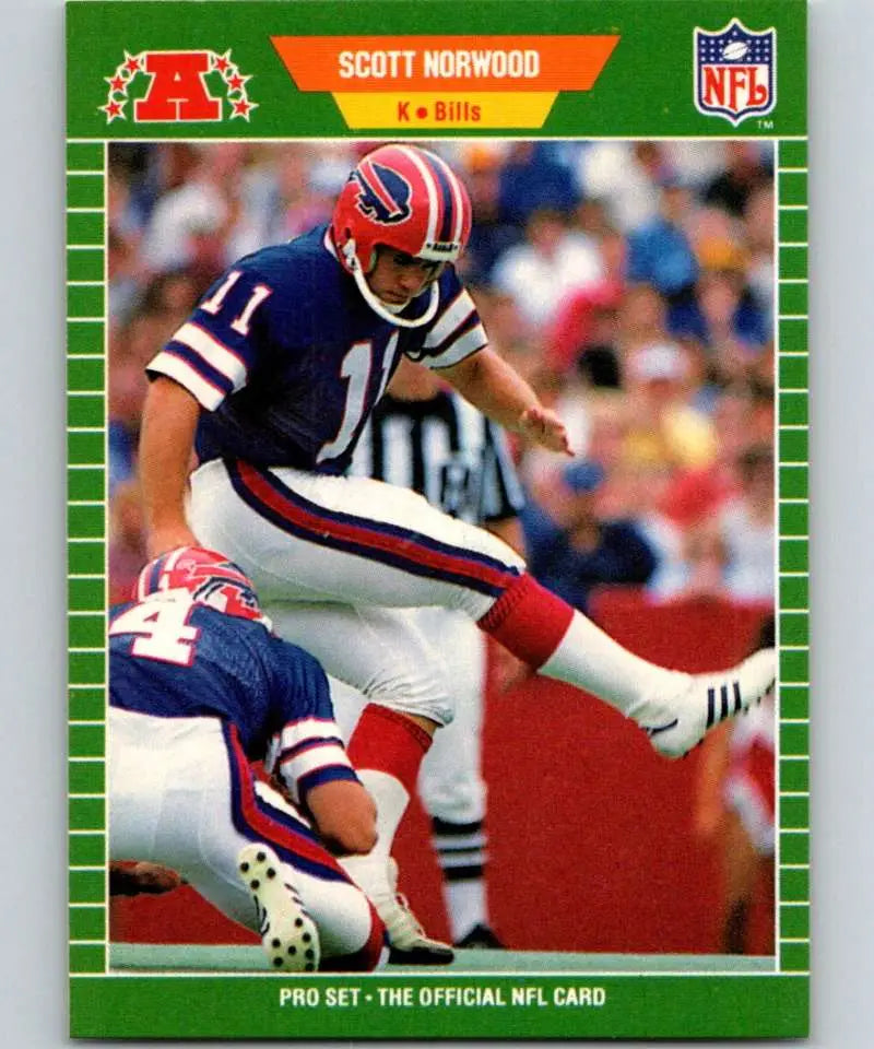 1989 Pro Set #25 Scott Norwood EX Excellent RC Rookie Buffalo Bills Football Card - Football Card Single