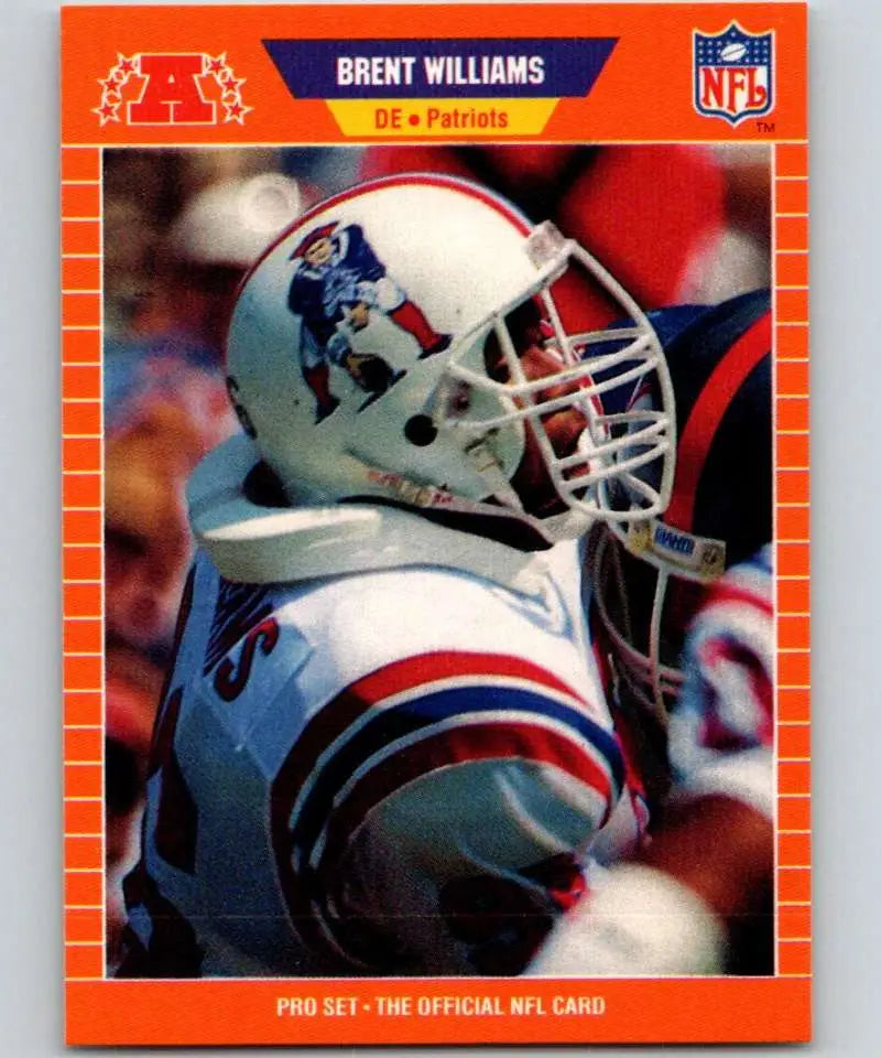 1989 Pro Set #250 Brent Williams EX Excellent RC Rookie New England Patriots Football Card - Football Card Single
