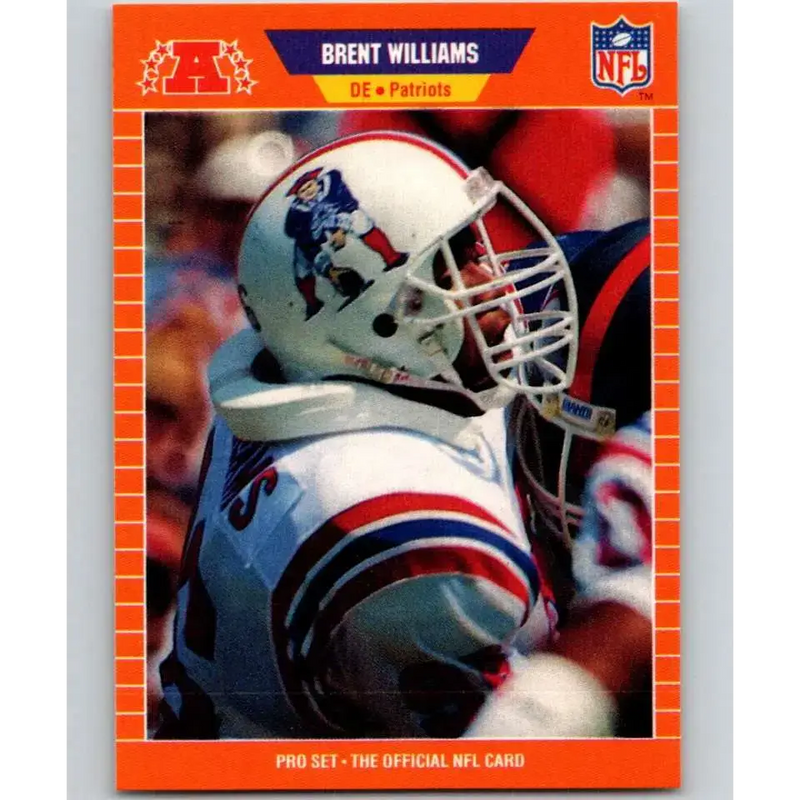1989 Pro Set #250 Brent Williams NM-MT RC Rookie New England Patriots Football Card - Football Card Single