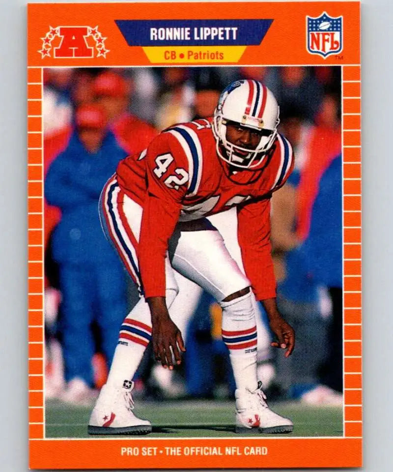 1989 Pro Set #252 Ronnie Lippett EX Excellent New England Patriots Football Card - Football Card Single