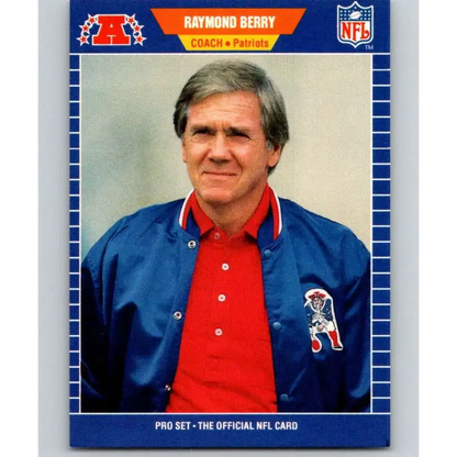 1989 Pro Set #260a Raymond Berry CO NM-MT New England Patriots Football Card