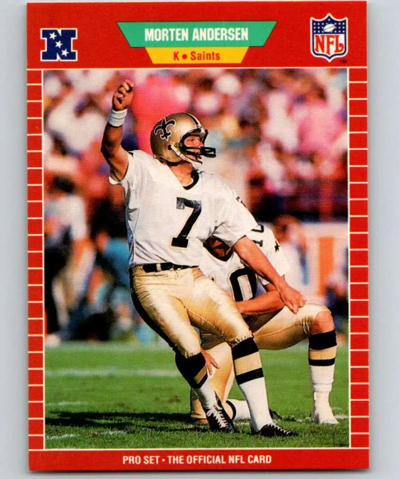 1989 Pro Set #261 Morten Andersen EX Excellent New Orleans Saints Football Card - Football Card Single