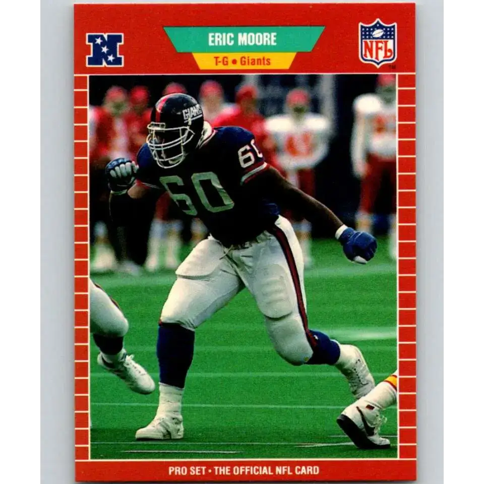 1989 Pro Set #279 Eric Moore NM-MT RC Rookie New York Giants Football Card