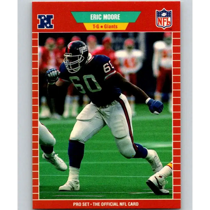 1989 Pro Set #279 Eric Moore NM-MT RC Rookie New York Giants Football Card