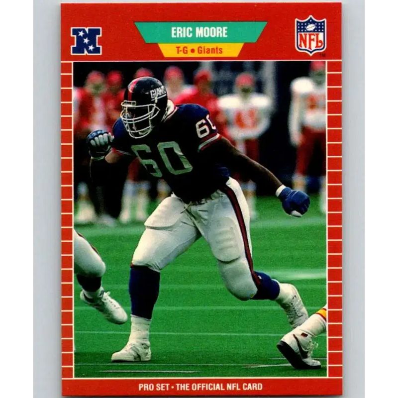 1989 Pro Set #279 Eric Moore NM-MT RC Rookie New York Giants Football Card - Football Card Single