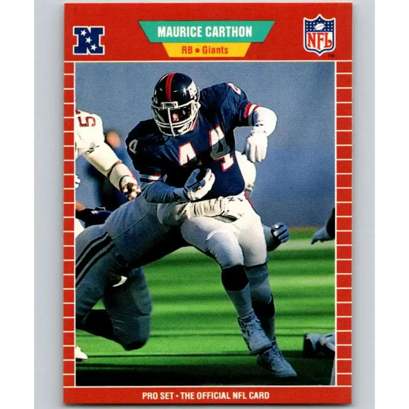 1989 Pro Set #282 Maurice Carthon NM-MT New York Giants Football Card - Football Card Single