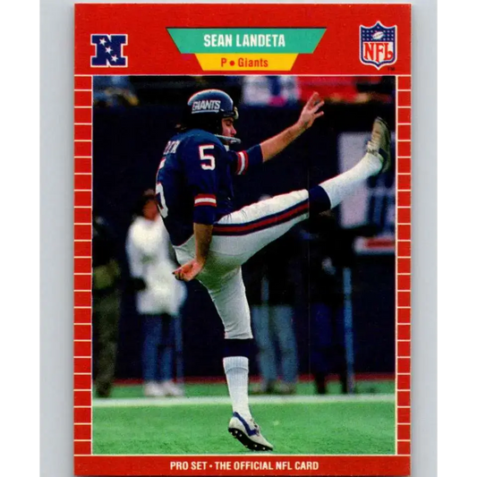 1989 Pro Set #286 Sean Landeta NM-MT New York Giants Football Card