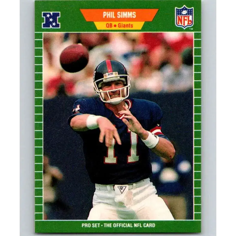 1989 Pro Set #291 Phil Simms NM-MT New York Giants Football Card