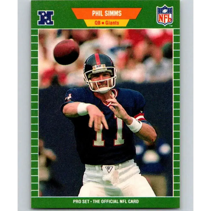 1989 Pro Set #291 Phil Simms NM-MT New York Giants Football Card