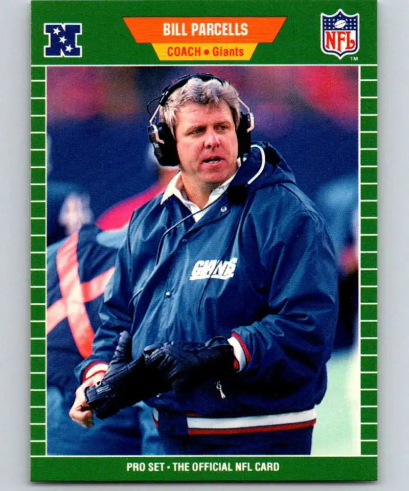 1989 Pro Set #293 Bill Parcells/ EX Excellent RC Rookie New York Giants Football Card - Football Card Single