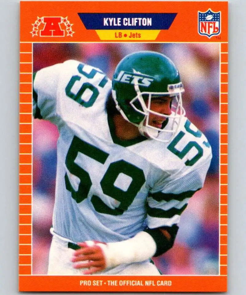 1989 Pro Set #295 Kyle Clifton EX Excellent RC Rookie New York Jets Football Card - Football Card Single