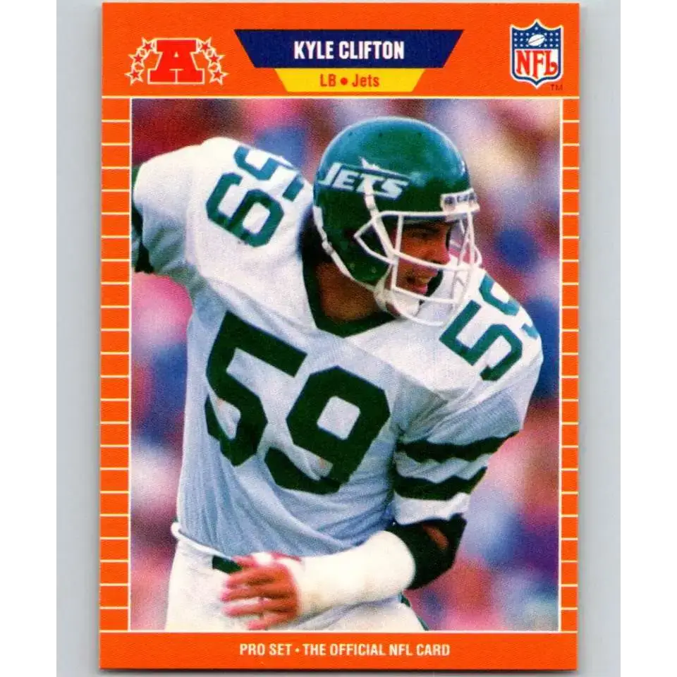 1989 Pro Set #295 Kyle Clifton NM-MT RC Rookie New York Jets Football Card