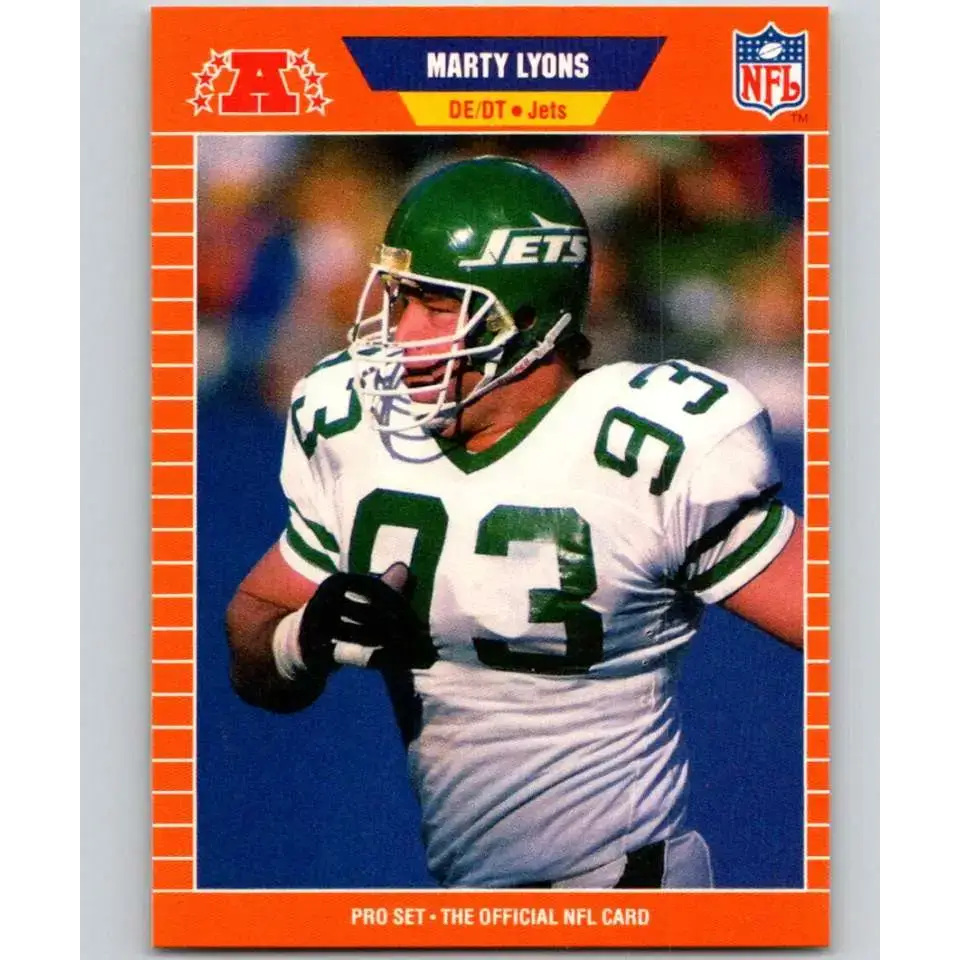 1989 Pro Set #301 Marty Lyons NM-MT New York Jets Football Card - Football Card Single