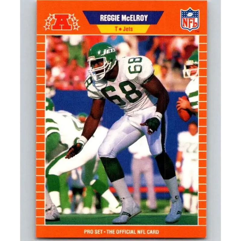 1989 Pro Set #302 Reggie McElroy NM-MT RC Rookie New York Jets Football Card - Football Card Single