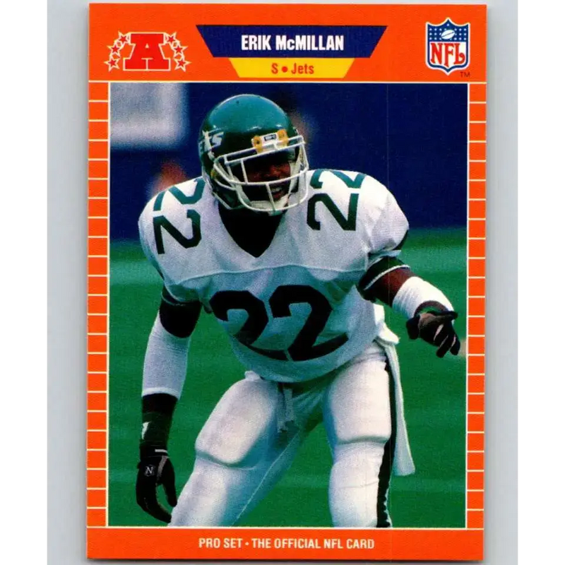 1989 Pro Set #303 Erik McMillan NM-MT RC Rookie New York Jets Football Card - Football Card Single