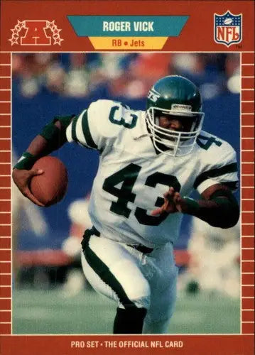 Pro Set Roger Vick football card with original gloss from 1990 displayed in product