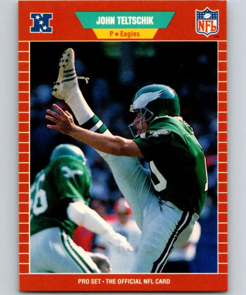 1989 Pro Set #322 John Teltschik EX Excellent Philadelphia Eagles Football Card - Football Card Single