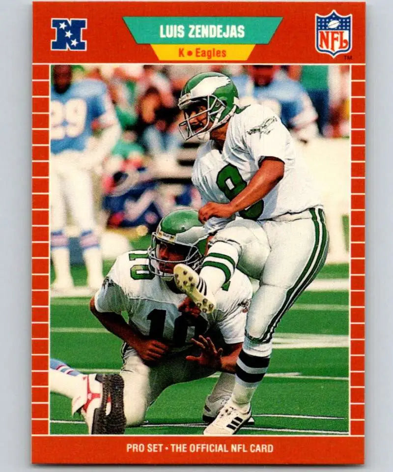 1989 Pro Set #326 Luis Zendejas EX Excellent Philadelphia Eagles Football Card - Football Card Single
