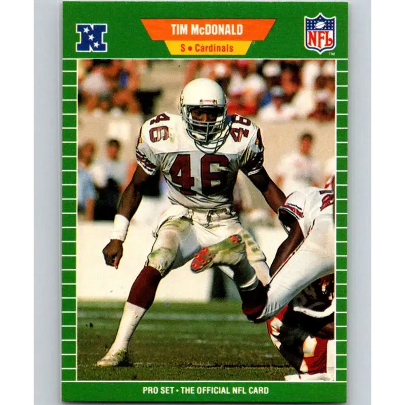 1989 Pro Set #329 Tim McDonald NM-MT RC Rookie Phoenix Cardinals Football Card - Football Card Single