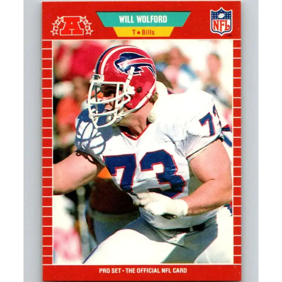1989 Pro Set #33 Will Wolford NM-MT RC Rookie Buffalo Bills Football Card