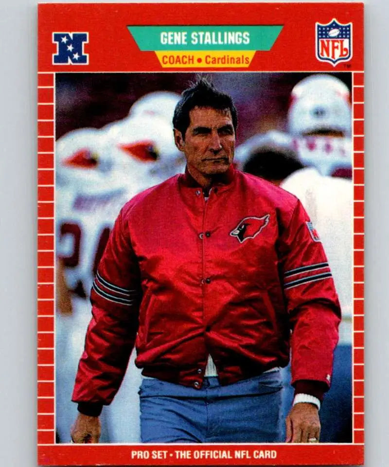1989 Pro Set #341 Gene Stallings/ EX Excellent RC Rookie Phoenix Cardinals Football Card - Football Card Single